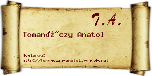 Tomanóczy Anatol névjegykártya